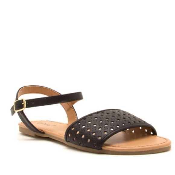 New black woven texture sandals 8.5 left - Picture 8 of 8